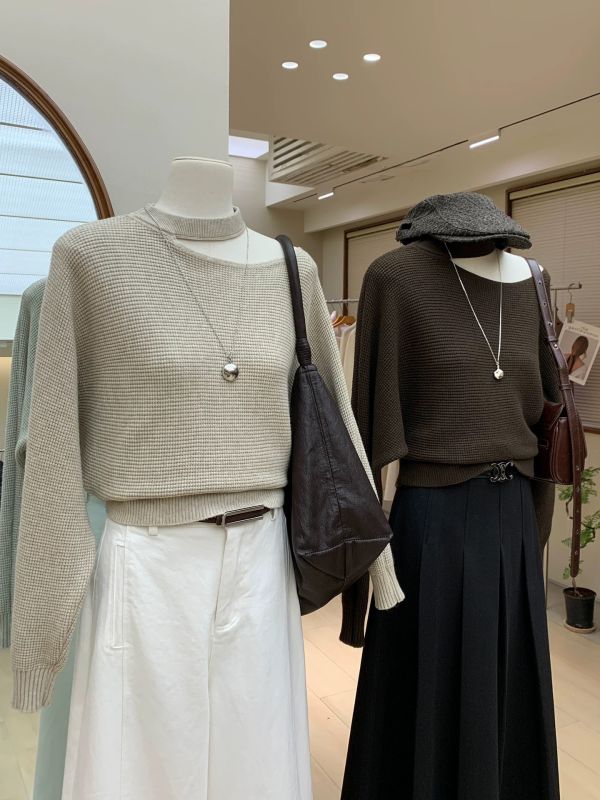 波羅紋圍脖毛衣 