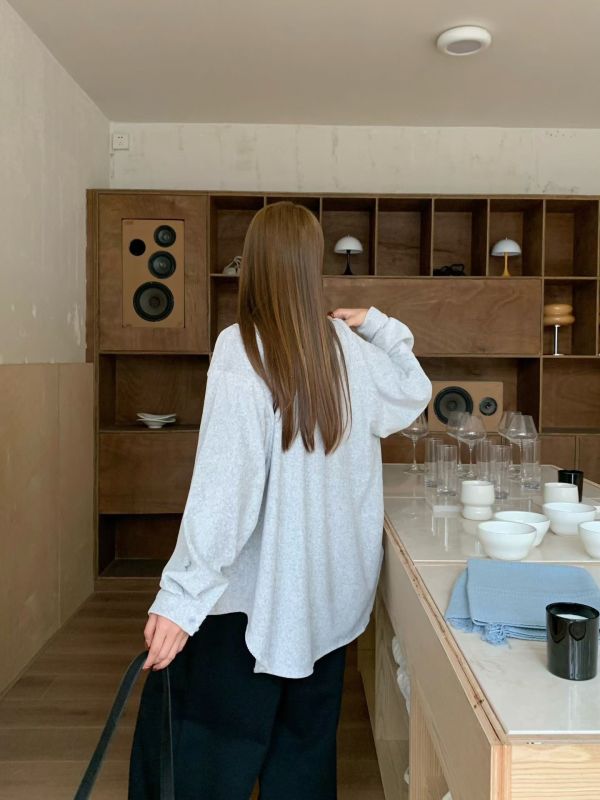 坑條絨大版襯衫 