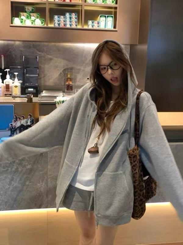 衛衣連帽外套+短褲SET 