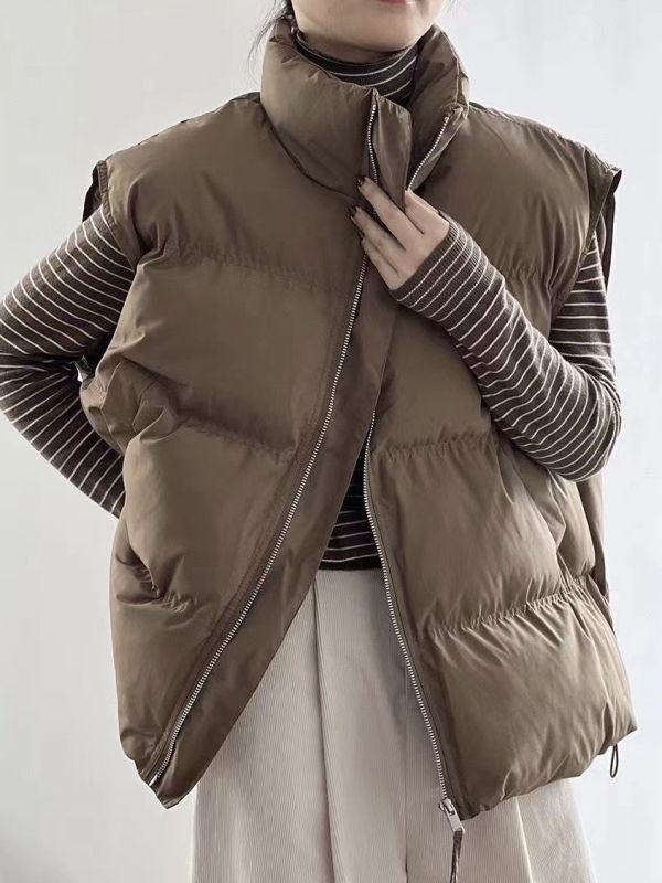 保暖寛鬆鋪棉背心 