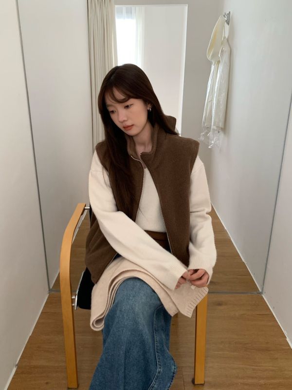 質感超棒～立領珍珠棉背心 