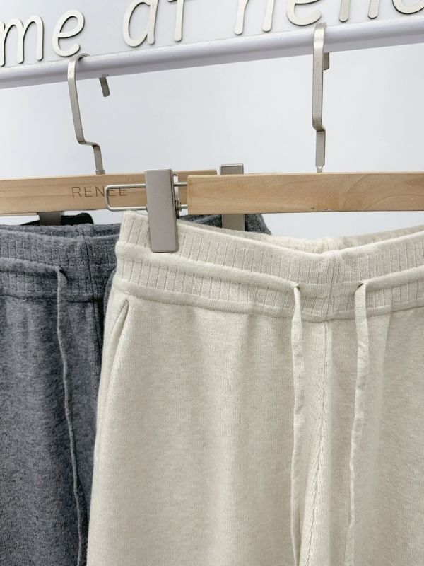 下縮口抽繩針織褲 