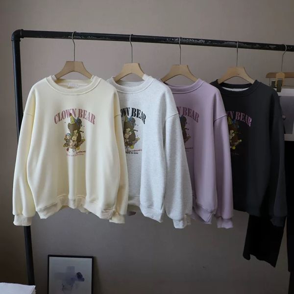 小熊加絨圓領衛衣 