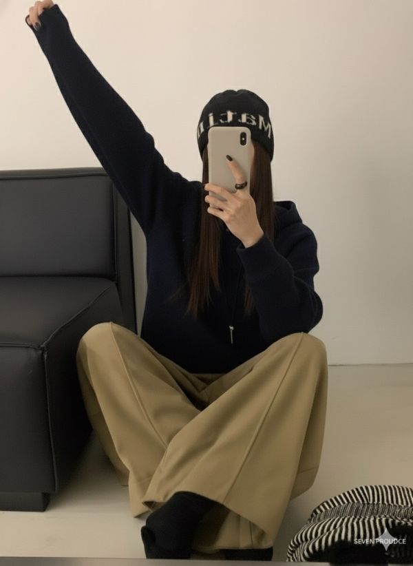 𝐍𝐞𝐰 𝟐𝟎𝟐𝟓 抽繩連帽針織毛衣 