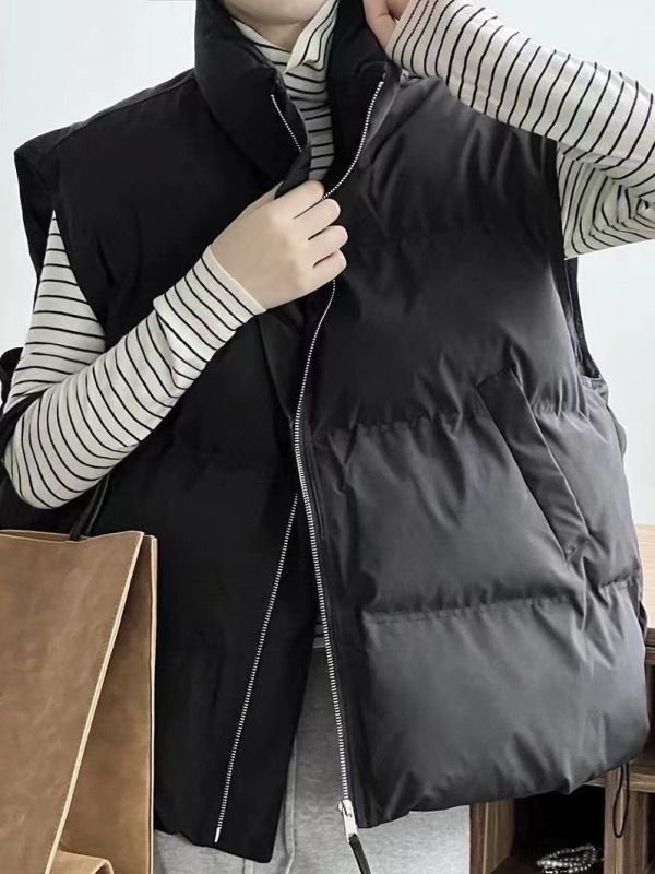 保暖寛鬆鋪棉背心 