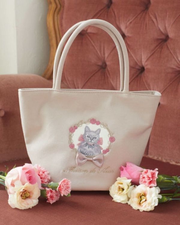 日單貴牌Maison家貓咪刺繡系列手提包 