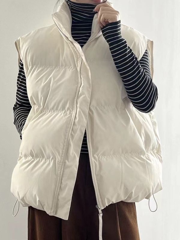 保暖寛鬆鋪棉背心 