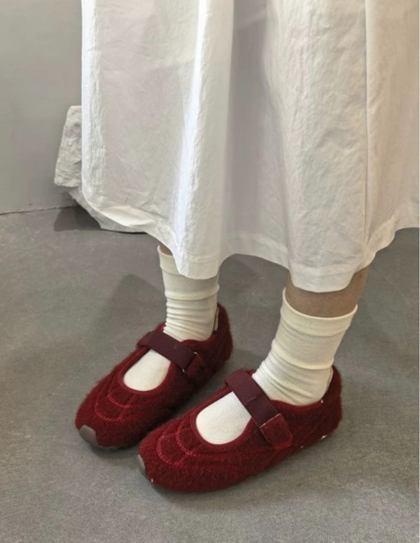 毛呢瑪莉珍2公分休閒鞋 