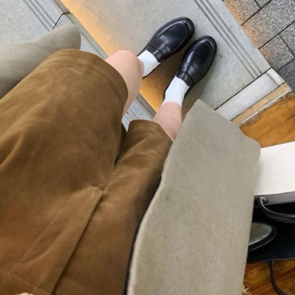 真皮牛皮版｜復古英倫牛津小圓頭平底鞋、真皮皮鞋 美人鞋窩 👠 韓國人氣｜真皮牛皮版｜復古英倫牛津小圓頭平底鞋、真皮皮鞋｜@love 花猴｜小個子增高3公分｜磨砂麂皮絨