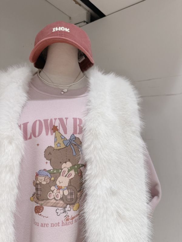 小熊加絨圓領衛衣 