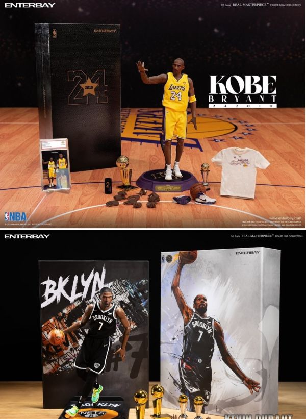 [近期到貨]大特價 ENTERBAY : 1/6 NBA系列 Kobe Bryant 柯比•布萊恩 242010限量版 +凱文•杜蘭特(RM-1087) 可動人偶 2款合售 