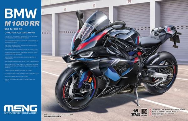 2026年2月預購 MENG 1/9 BMW M1000RR（MT-009)  組裝模型 