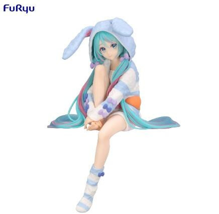 7月預購 Furyu 景品 初音未來 泡麵蓋公仔 藍色兔耳連帽睡衣Ver. 塗裝完成品 