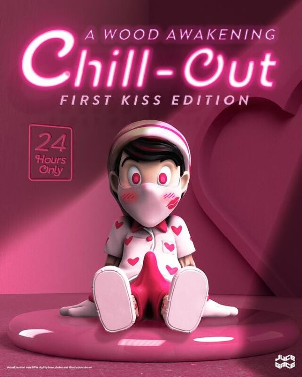 [現貨] 清倉特價 Mighty Jaxx A Wood Awakening Chill Out 情人版 粉色坐姿 勃起小木偶 塗裝完成品 