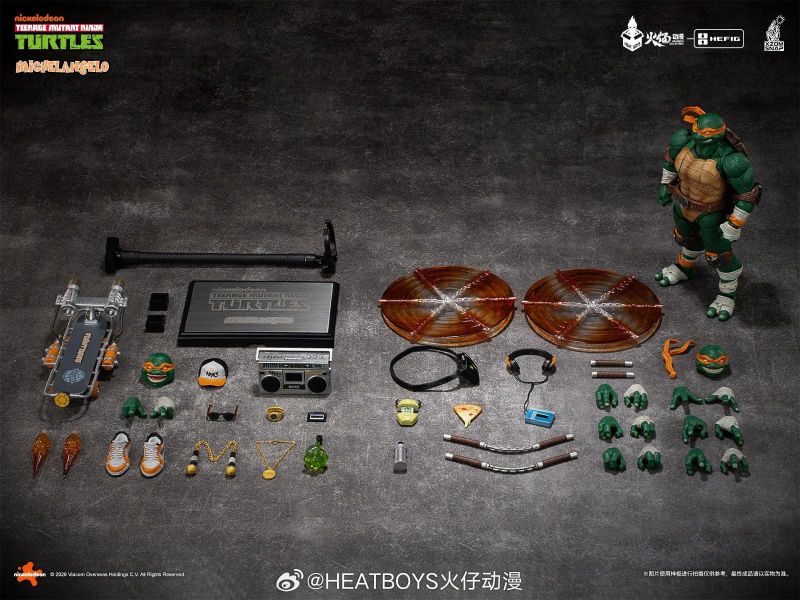 2026年第四季預購 (需訂金) HEATBOYS HB0105 HEFIG系列 忍者龜 米開朗基羅 可動人偶 豪華版(含官方專屬特典頭雕) 