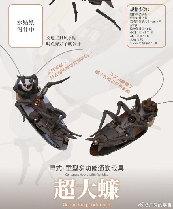 2025年第四季預購 蘿播動漫 粵式 重型多功能通勤載具 超大蠊 組裝模型 
