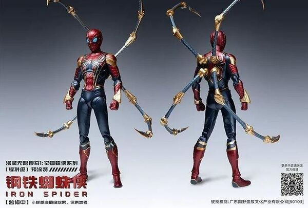 6月預購 創世模王  1/12 鋼鐵蜘蛛人 IRON SPIDER 預塗裝 組裝模型 