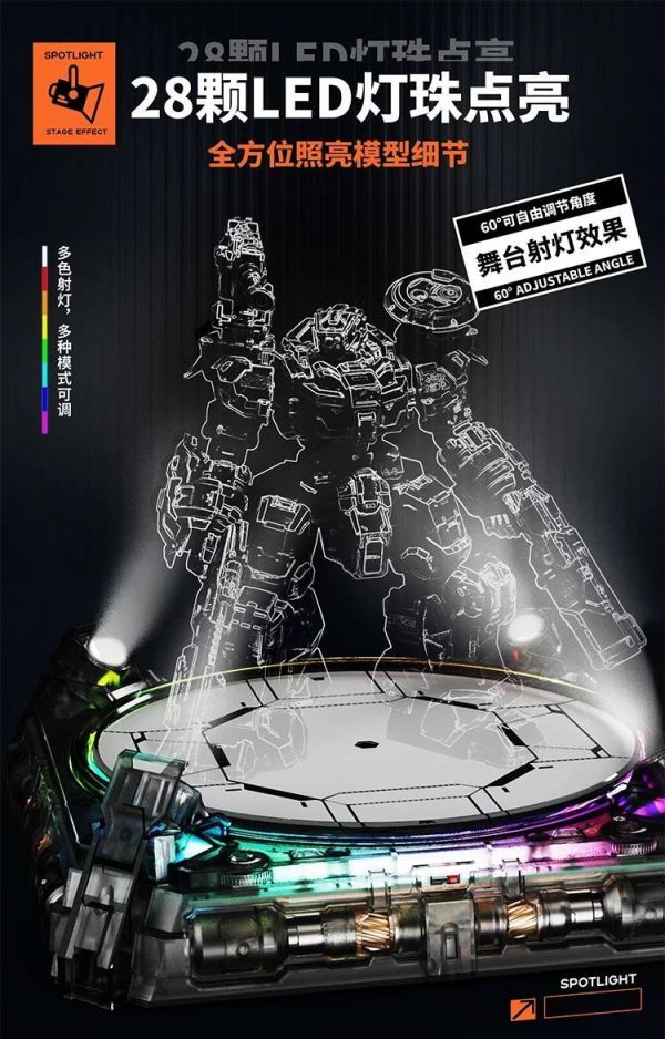 9月預購 MOSHOW 模壽 電控展示台 曜夜版[黑]／探索版[白] 模型發光地台 共兩款 