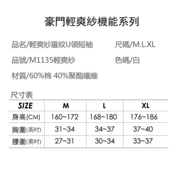 【豪門內衣】速乾棉內搭男內衣M1135.短袖U領內衣 【豪門內衣】速乾棉內搭男內衣M1135.短袖U領內衣.男士內搭汗衫,男生內衣推薦,透氣男士內衣,舒適男生汗衫,保暖內搭衣物,吸濕排汗男士內衣,彈性男生內搭,運動型男內衣,棉質男士內衣,男生冬季內搭款式