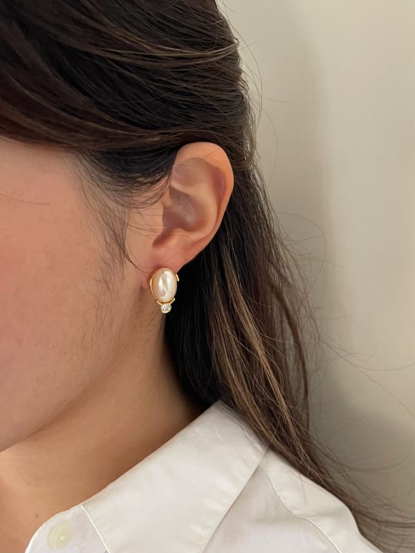 氣質90s珍珠光點耳針 