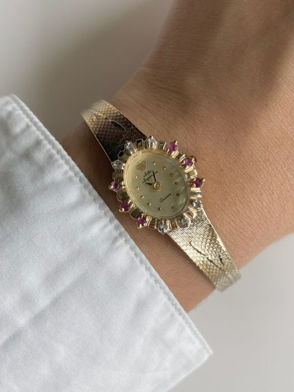 Jules Jurgensen 復古桃粉鑽錶 | JJ Vintage Pink Stone Watch 