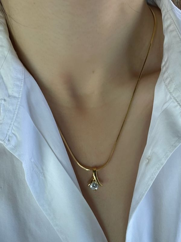 復古 Gold Lily Drop 項鍊 