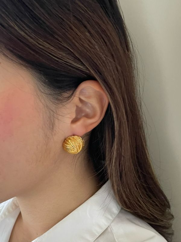 Vintage 編織纏繞耳環 