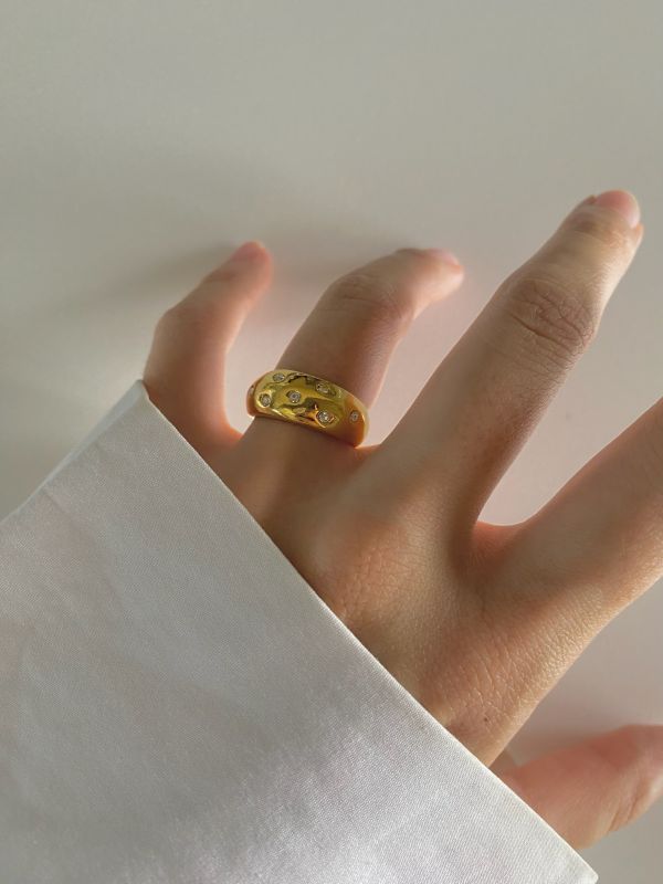 金屬水鑽個性戒指 