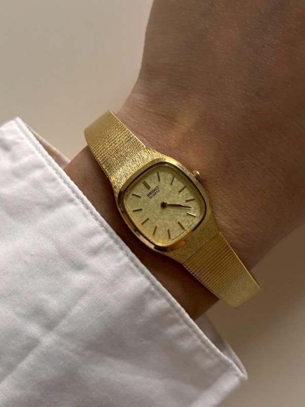 Seiko 法式復古小方金錶 