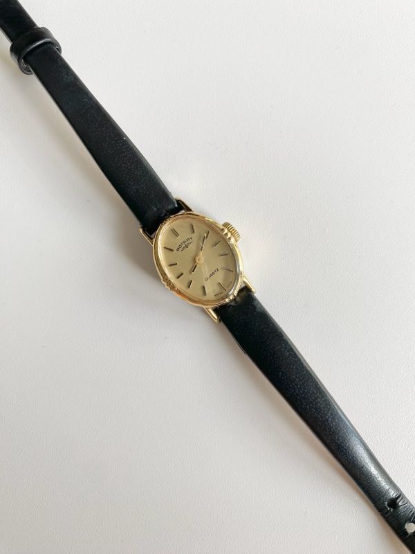 Rotary 金框橢圓皮錶帶 | Vintage Classic Rotary in Oval 