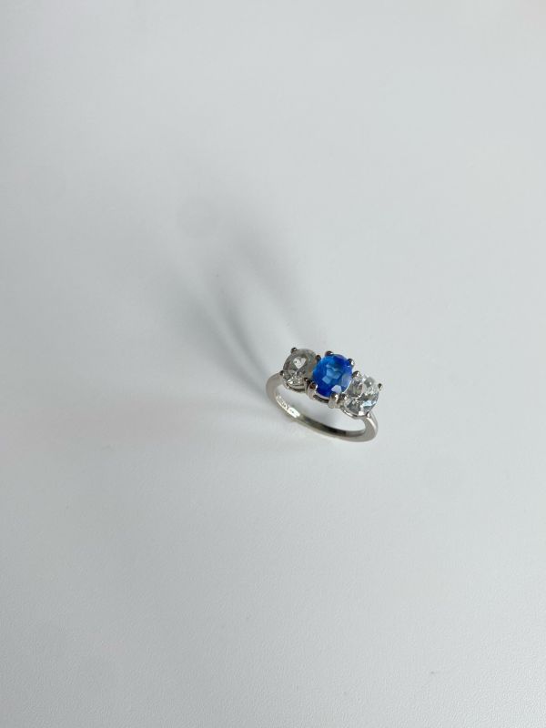 中古藍白橢圓戒  | Vintage Ring Beautiful Blue 