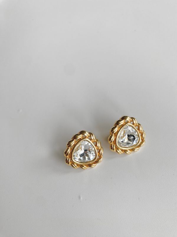中古Swarovski水鑽耳夾 