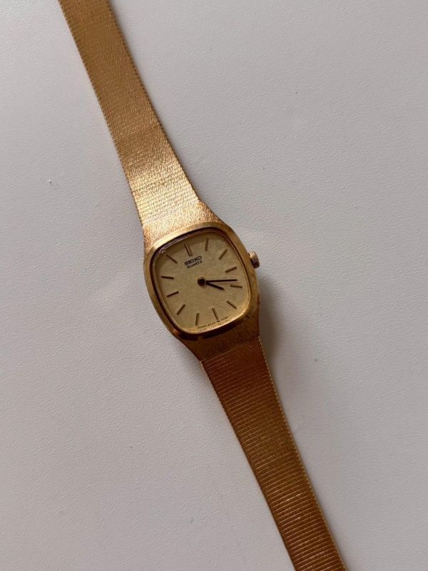 Seiko 法式復古小方金錶 