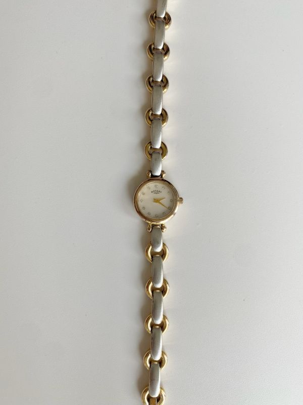 Rotary復古水鑽時針錶 | Vintage Rotary in Round with Silver Strap 