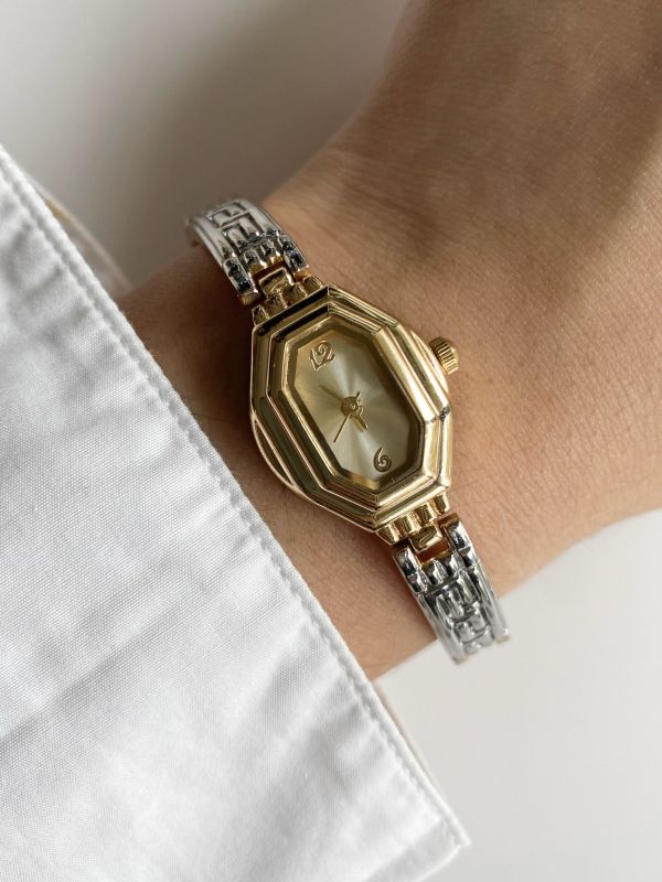 古董幾何撞色錶 | Vintage Watch with Mixed Color Strap 