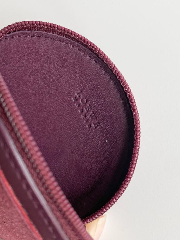全新Loewe酒紅小圓零錢包 