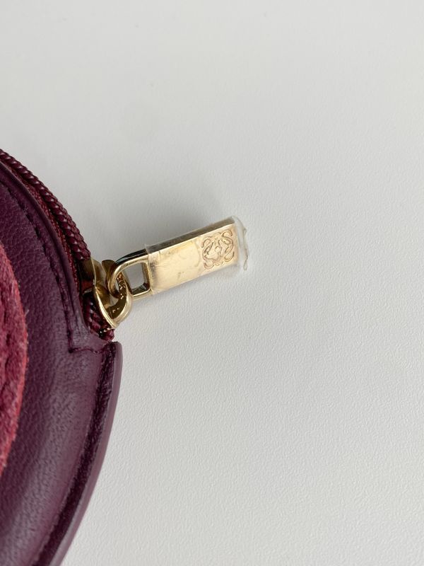 全新Loewe酒紅小圓零錢包 