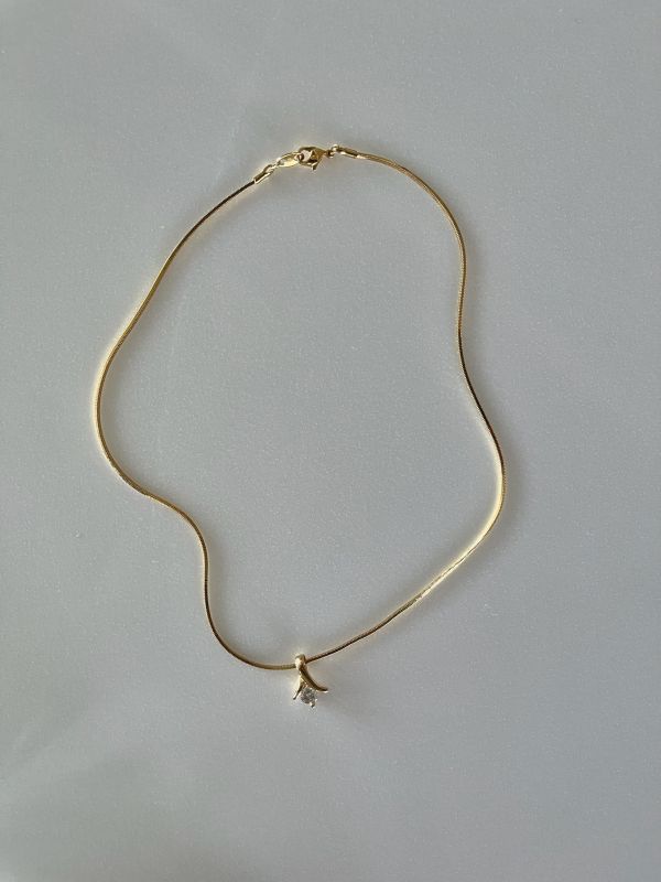 復古 Gold Lily Drop 項鍊 