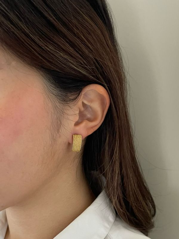 MONET麻花編織弧形耳環 