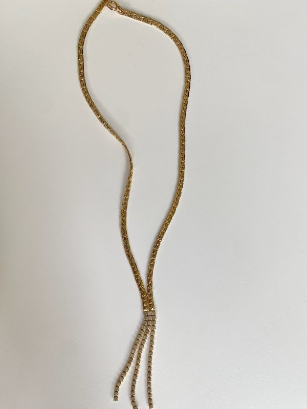 復古鋯石氣質長鍊耳環組 | zircon circle necklace and earrings set 