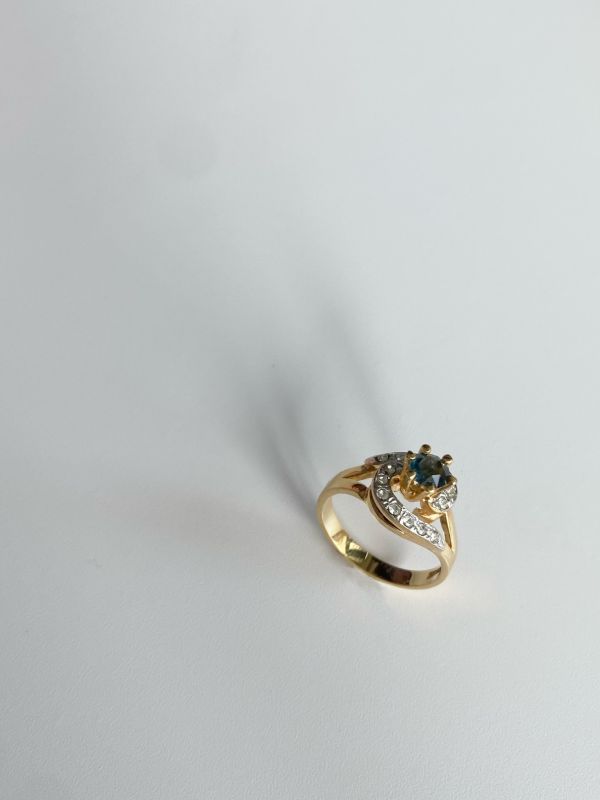 Avon 中古旋轉鑽戒 | Vintage Ring Beautiful Blue Diamond 