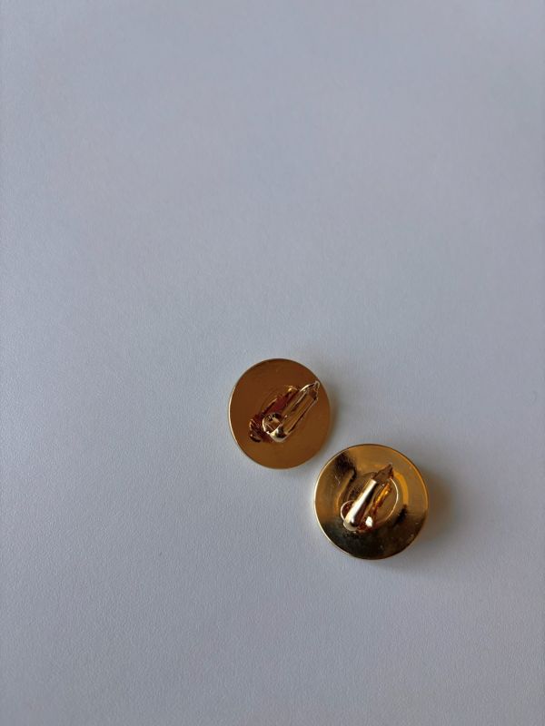 金色圓盤耳夾 
