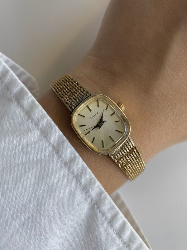Timex復古正方型淡金錶| Vintage Timex Watch in Square 
