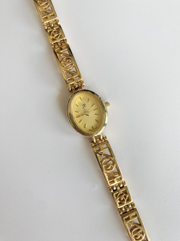 R中古橢圓錶雕花鍊 | Vintage R Watch with Beautiful Carved Strap 