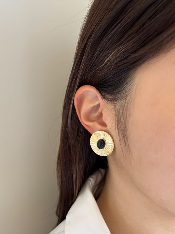 金色圓盤耳夾 