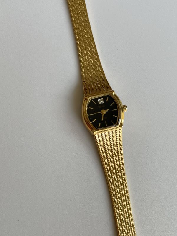 Elgin迷你水鑽小金錶 