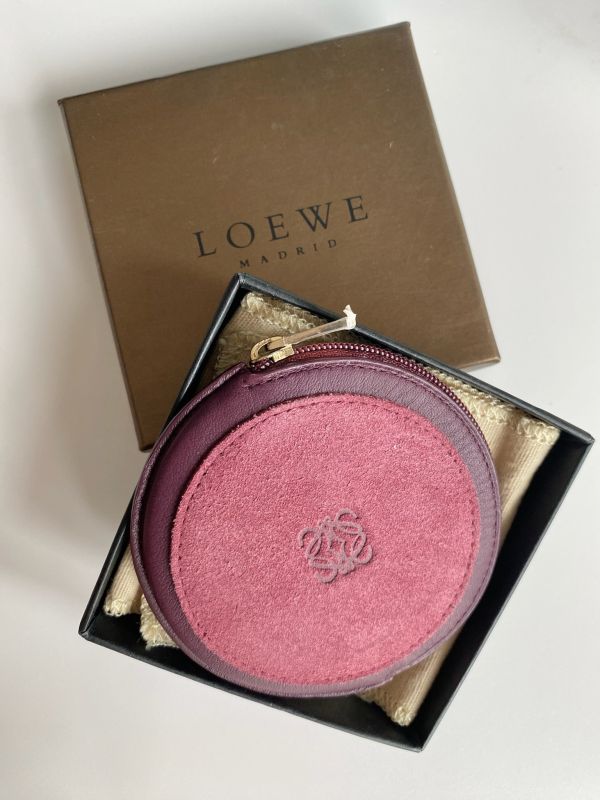 全新Loewe酒紅小圓零錢包 