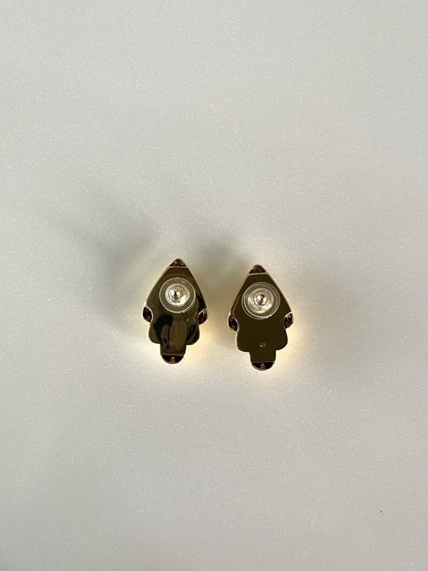 復古金羽垂墜耳針 