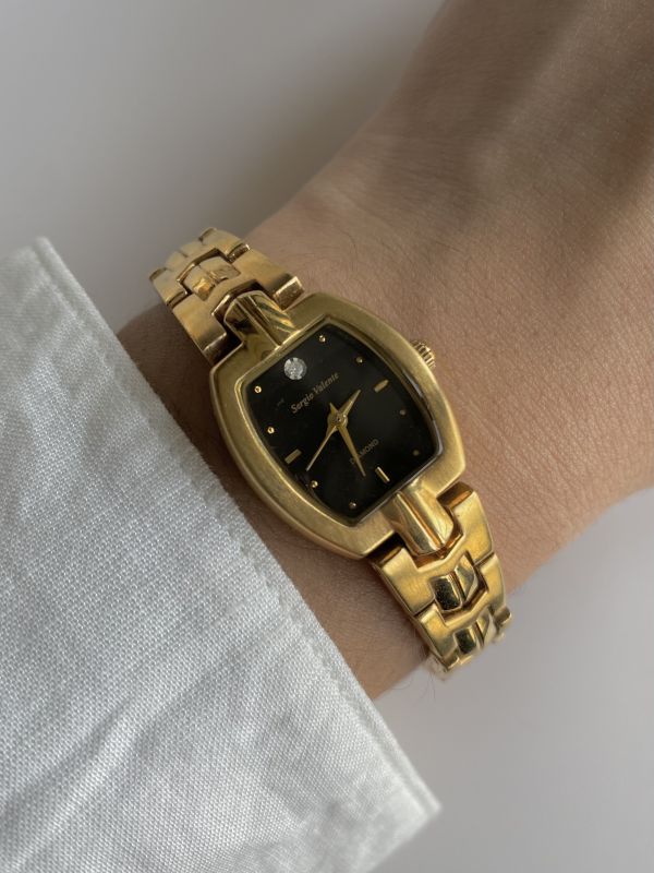 Sergio Valente 黑金單鑽錶 | Vintage Sergio Valente in Black 