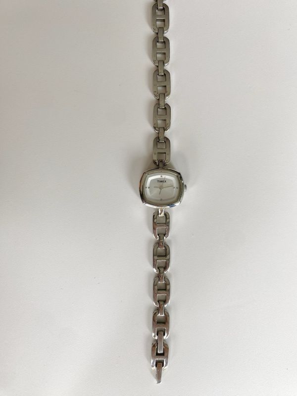 TIMEX中古方形銀錶 | Vintage Square TIMEX in Silver 